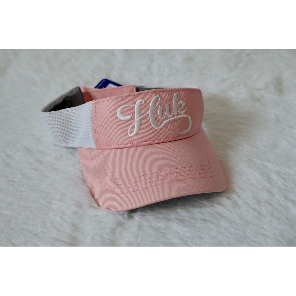 Huk Women's Split Shot Visor Pink White Performance Fishing Hat NWT